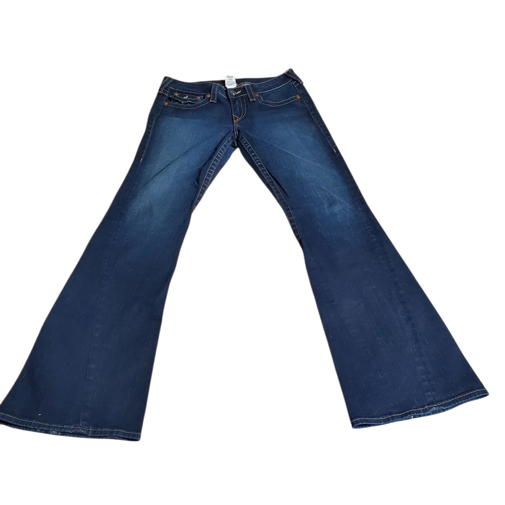 True Religion Blue Flare Wide Leg Jeans